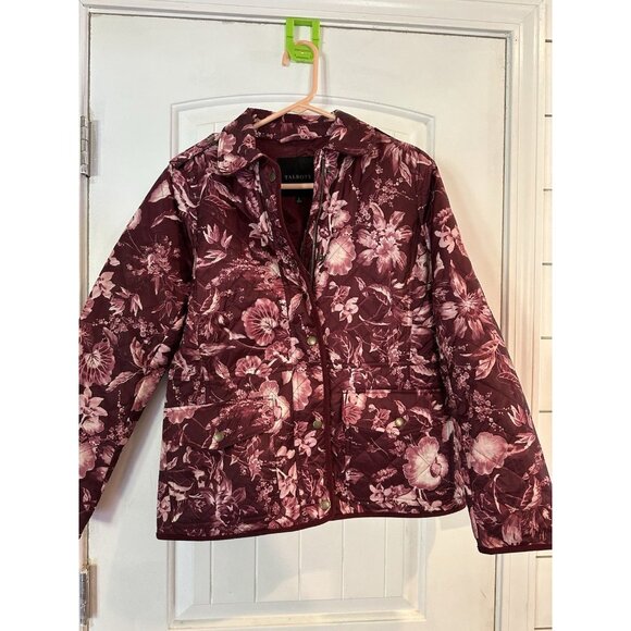 Talbots Quilted Barn Jacket Splendid Floral Chore Pink Small - Picture 1 of 4